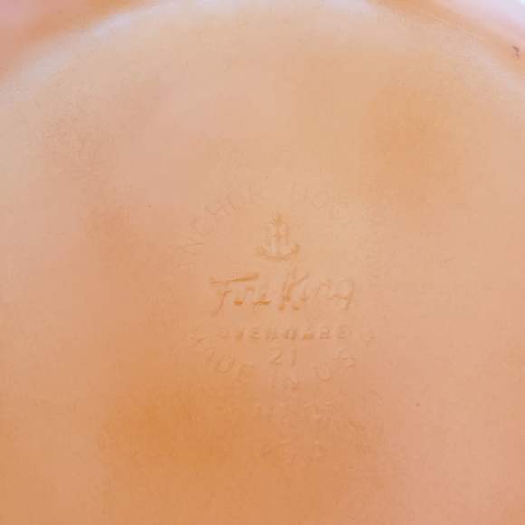 Vintage Retro Anchor Hocking Fire King Orange Red Flame Casserole bowl - Picture 4 of 4